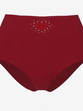 Victoria’s Secret No-Show Heart Cut-Out Modern Brief Panty Red, Medium NWT